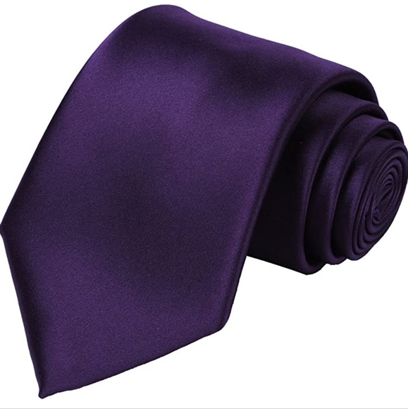 KissTies Other - NWT KISSTIES Solid Satin Tie Pure Color Necktie Mens Ties Purple Dressy Formal